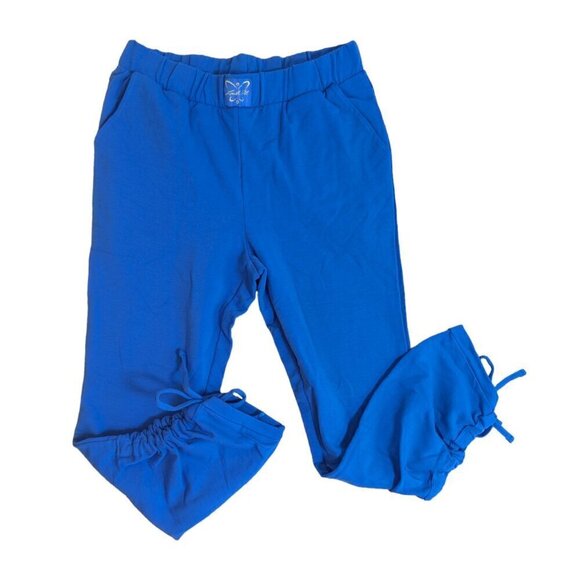Blue Ruched Lounge Sweat Pants Joggers - Picture 2 of 6